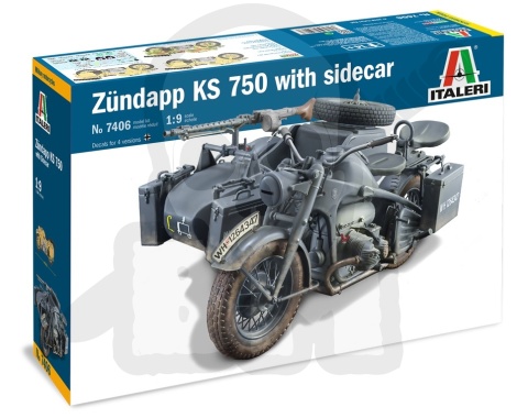 1:9 Model motocykla Zundapp Ks 750 w/side car