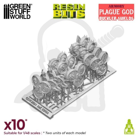 3D Printed Set - Plague God Bucklers 1:48 - tarcze/puklerze boga zarazy 10 szt.