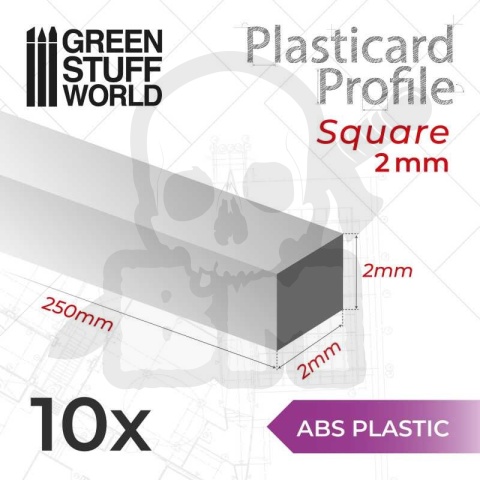 ABS Plasticard - profile ROD 2mm 10 szt.