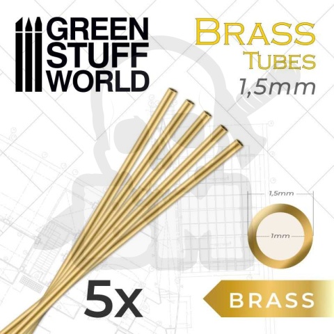 Green Stuff Brass Tubes 1,5mm pręt 5 szt.