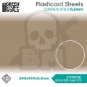 Plasticard - CORRUGATED 0.5mm Textured Sheet - A4