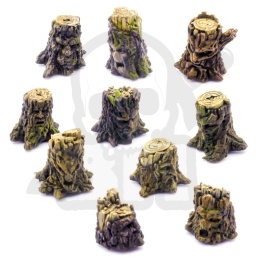 3D printed set - Small Haunted Tree Stumps - nawiedzone pieńki 10 szt.