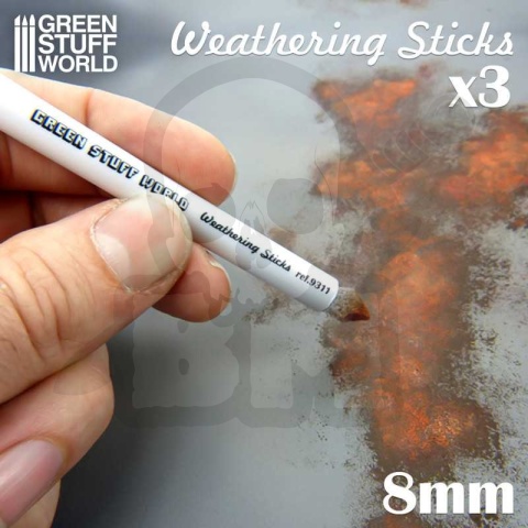 Green Stuff Pędzle do wheatheringu 3 szt. 8mm