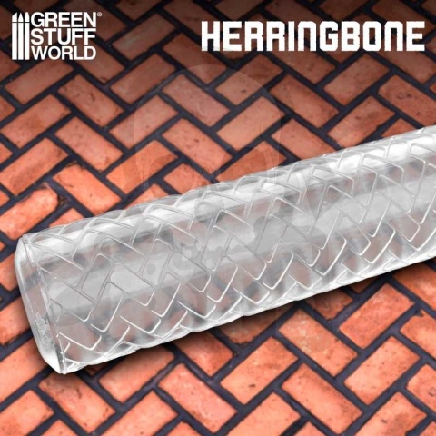 Rolling Pin Herringbone wałek do odciskania tekstur bruku