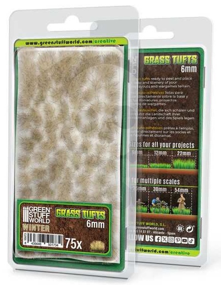 Static Grass Tufts 6mm - Winter White