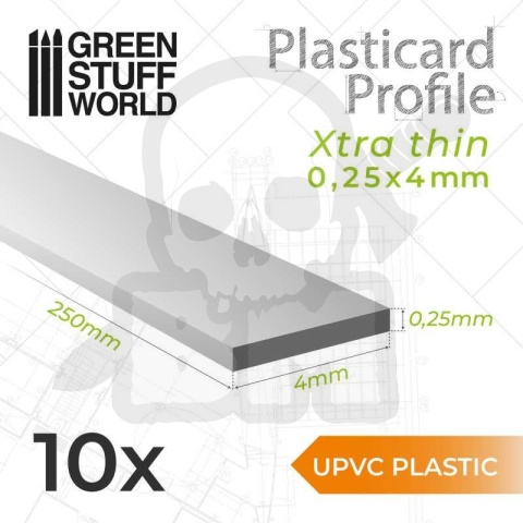 uPVC Plasticard - Profile Xtra-thin 0.25x4 mm 10szt.