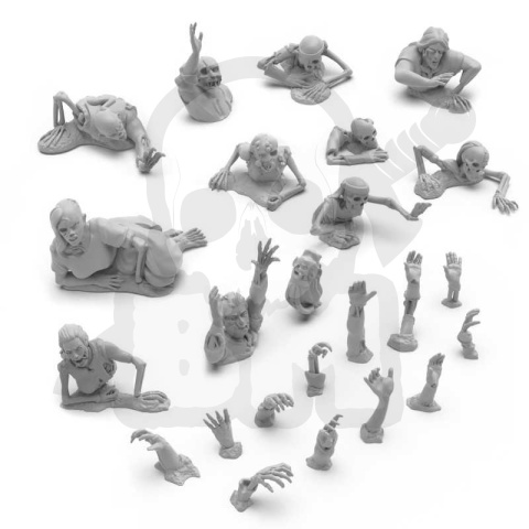 3D printed set Dead Rising Zombies 1:48 - powstające zombi 24 szt.