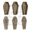 3D printed set Dungeon Wooden Coffins 1:48 - trumny z wiekami 3 kpl