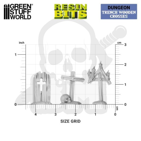 3D printed set Trench Wooden Crosses 1:48-1:35 - drewniane krzyże 24 szt.