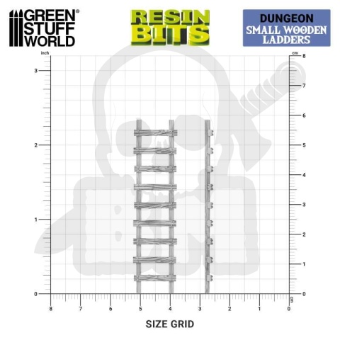 3D printed set Small Wooden Ladders 1:48-1:35 - drabiny 6 szt.