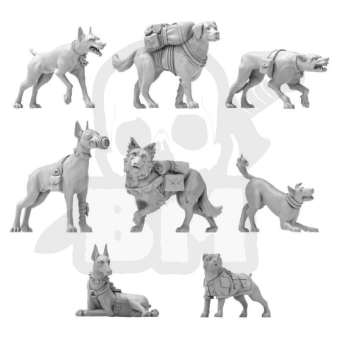3D printed set War Dogs 1:48 - psy bojowe 9 szt.