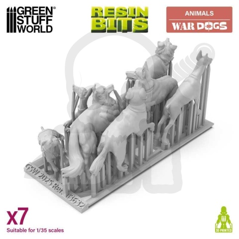 3D printed set War Dogs 1:35 - psy wojskowe 7 szt.