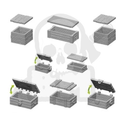 3D printed set - Wooden boxes - kufry skrzynie 8 szt.