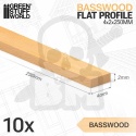 Basswood flat profile - 2x4x250mm - Profile płaskie z drewna lipowego 10 szt.