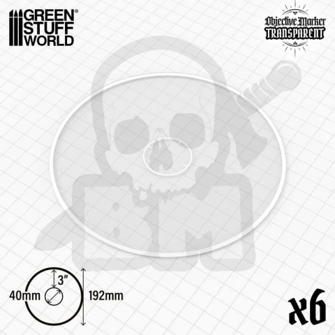 Basic Clear Objective Marker Wh40k compatible - znacznik celu 6szt