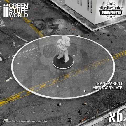 Basic Clear Objective Marker Wh40k compatible - znacznik celu 6szt