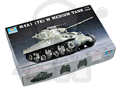 Trumpeter 07222 Model czołgu M4A1 Sherman 76mm(W)Tank 1:72