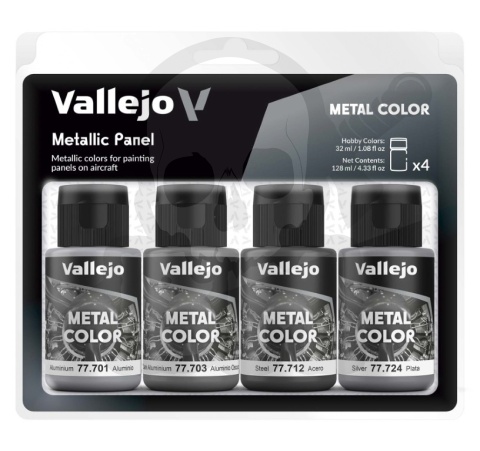Vallejo 77601 Metal Color 4x 32 ml Metallic Panel