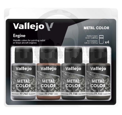 Vallejo 77604 Metal Color 4x 32 ml Engine