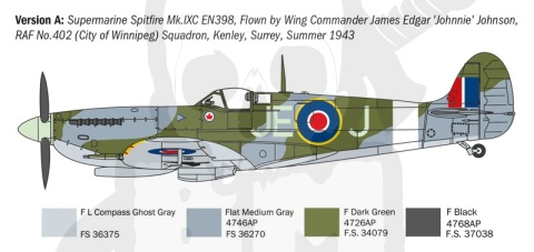 1:72 Model angielskiego myśliwca Spitfire Mk.V / Mk.IX Aces - pilot Zumbach