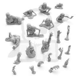 3D printed set Dead Rising Zombies 1:35 - powstające zombi 21 szt.