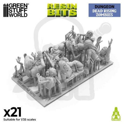 3D printed set Dead Rising Zombies 1:35 - powstające zombi 21 szt.