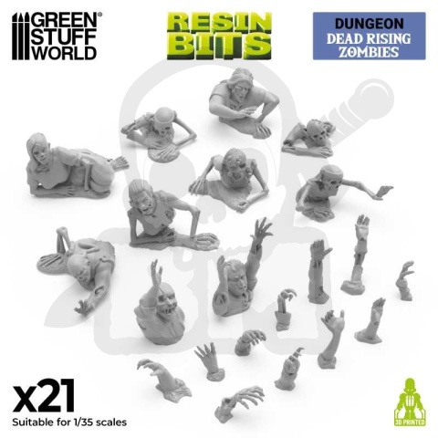 3D printed set Dead Rising Zombies 1:35 - powstające zombi 21 szt.