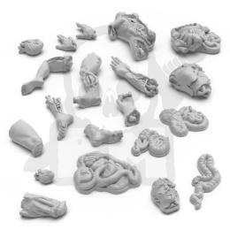 3D printed set Severed Body Parts 1:48 - rozczłonkowane ciała 30 kawałków