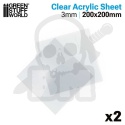 Acrylic sheet 200x200x3 mm - przezroczyste płyty akrylowe 2 szt.