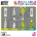 GSW Refillable markers - Size 2 - uniwersalne markery do farb 5 szt.