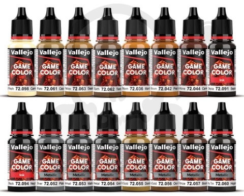 Vallejo 72189 Zestaw Game Color 16 farb - Leather & Metal