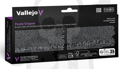 Vallejo 72194 Game Color Zestaw 8 farb - Fantasy Purple Dragons