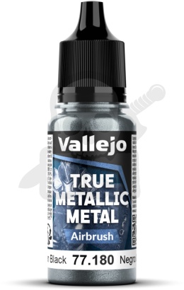 Vallejo 77180 True Metallic Metal 18ml Obsidian Black