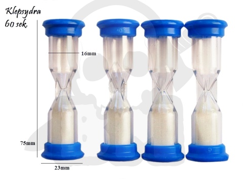 Klepsydra 1 minuta - 60 sekund plastikowa niebieska - klepsydry sandtimer