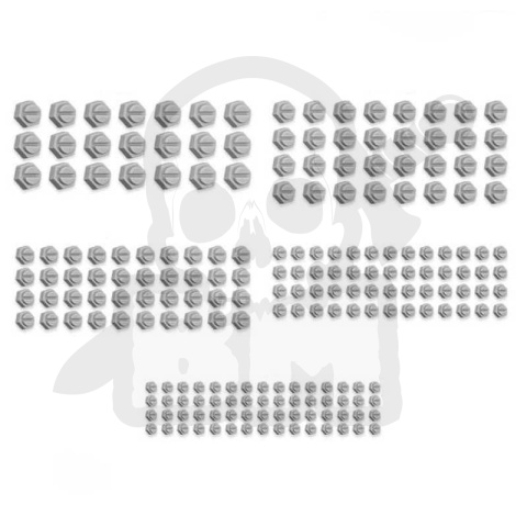 3D Printed Set - Micro Rivets - Hexagon - nity 130 szt.