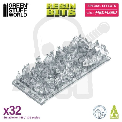 3D printed set Magic Effects Small Fire Flames 1:48-1:35