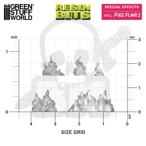 3D printed set Magic Effects Small Fire Flames 1:48-1:35
