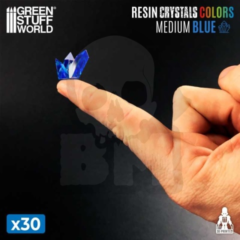 Blue Resin Crystals Medium - niebieskie kryształki 30 szt.