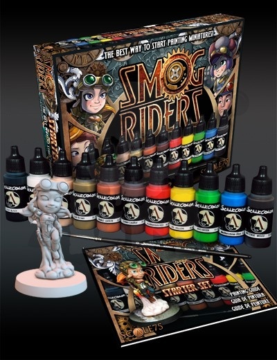 Scale 75: Smog Riders Starter Kit - zestaw 11 farb akrylowych + figurka