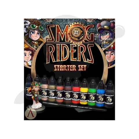 Scale 75: Smog Riders Starter Kit - zestaw 11 farb akrylowych + figurka