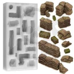 Silicone Molds - Trench Sandbags - formy silikonowe worki z piaskiem