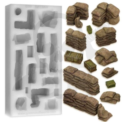 Silicone Molds - Trench Sandbags - formy silikonowe worki z piaskiem
