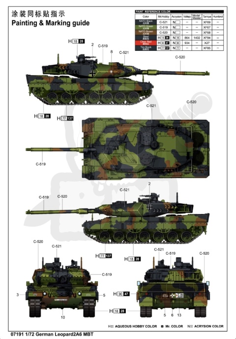 Trumpeter 07191 German Leopard 2A6 MBT 1:72
