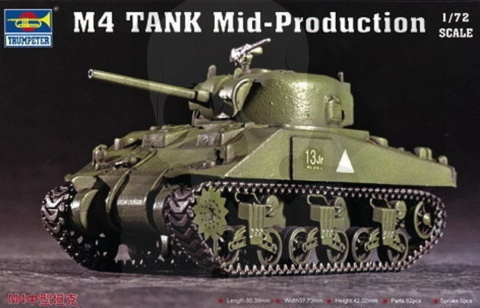 Trumpeter 07223 M4A MID Tank Sherman 1:72