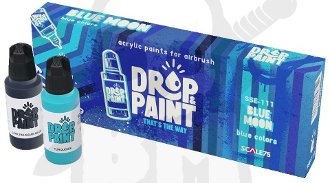 Scale 75: Drop Paint - Blue Moon - 8 farbek akrylowych 17 ml do aerografu