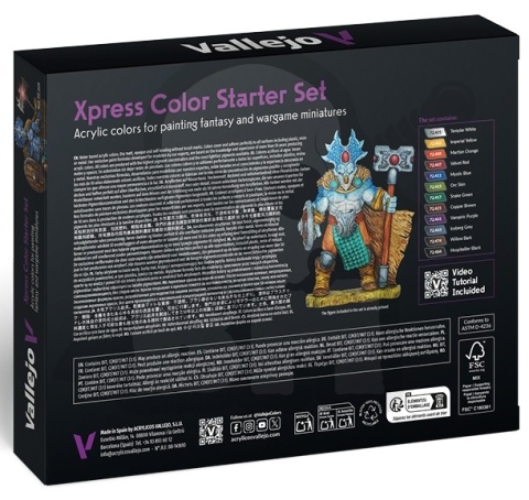 Vallejo 72201 Xpress Color - Starter Set 12 farb figurka pędzelek poradnik