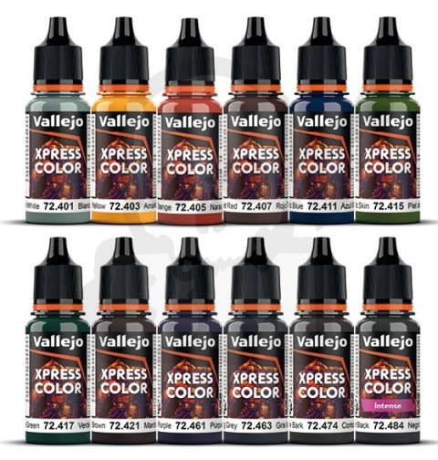 Vallejo 72201 Xpress Color - Starter Set 12 farb figurka pędzelek poradnik