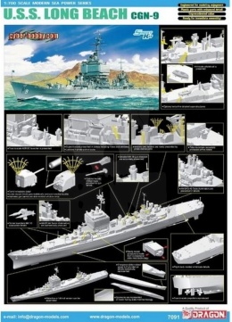 1:700 Krążownik rakietowy U.S.S. Long Beach CGN-9