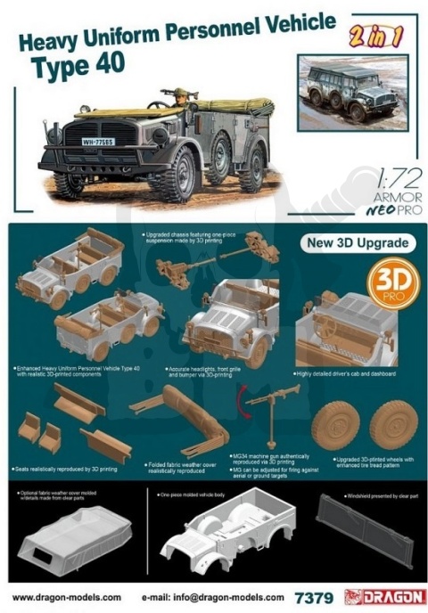 1:72 Heavy Uniform Personnel Vehicle Type 40 with 3D-printing Parts