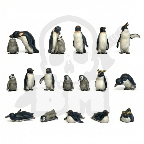 3D Printed Set - Penguins 1:48–1:35 - pingwiny 15 szt.